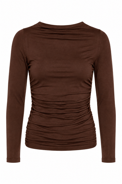 Sleek Standard Long Sleeve Ruched Top