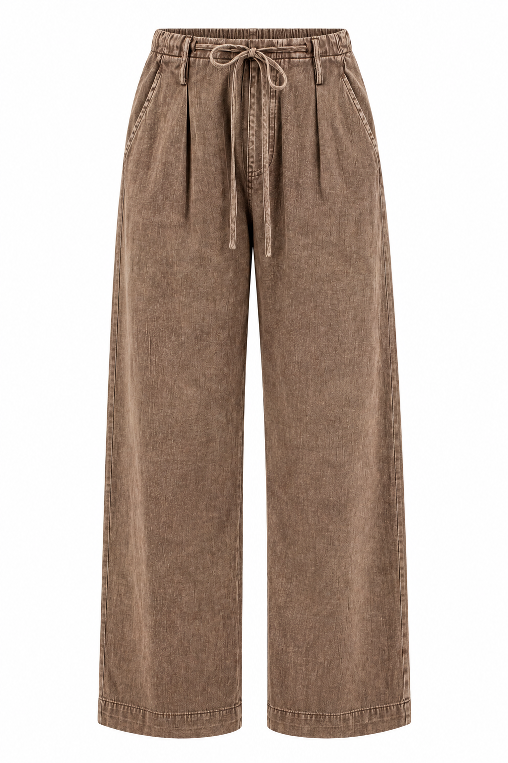 Coffeehouse Muse Washed Brown Wide Leg Pants