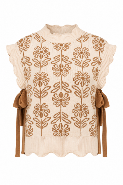 Always On My Mind Floral Tie Side Sweater