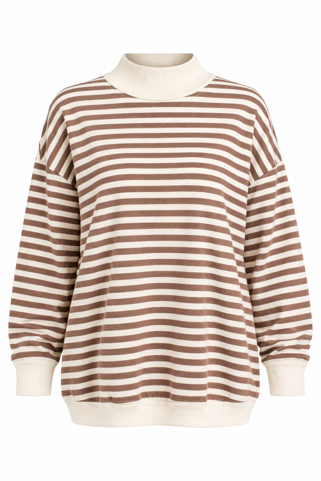 Always Fun Striped Mock Neck Top