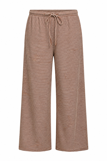 Coffee Break Brown Stripe Wide Leg Pants