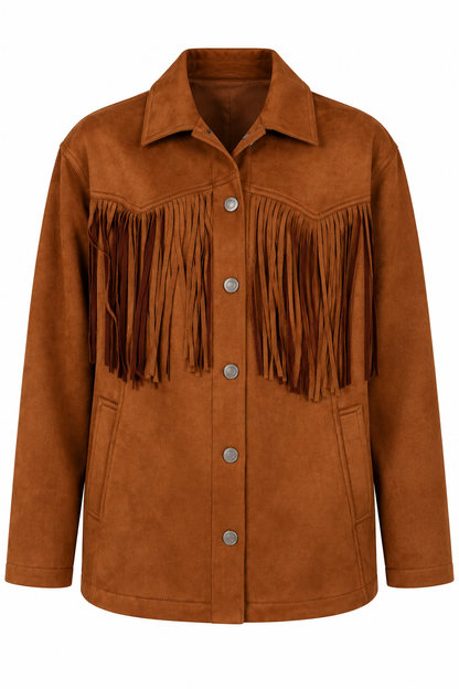 Wild West Brown Suede Fringe Jacket