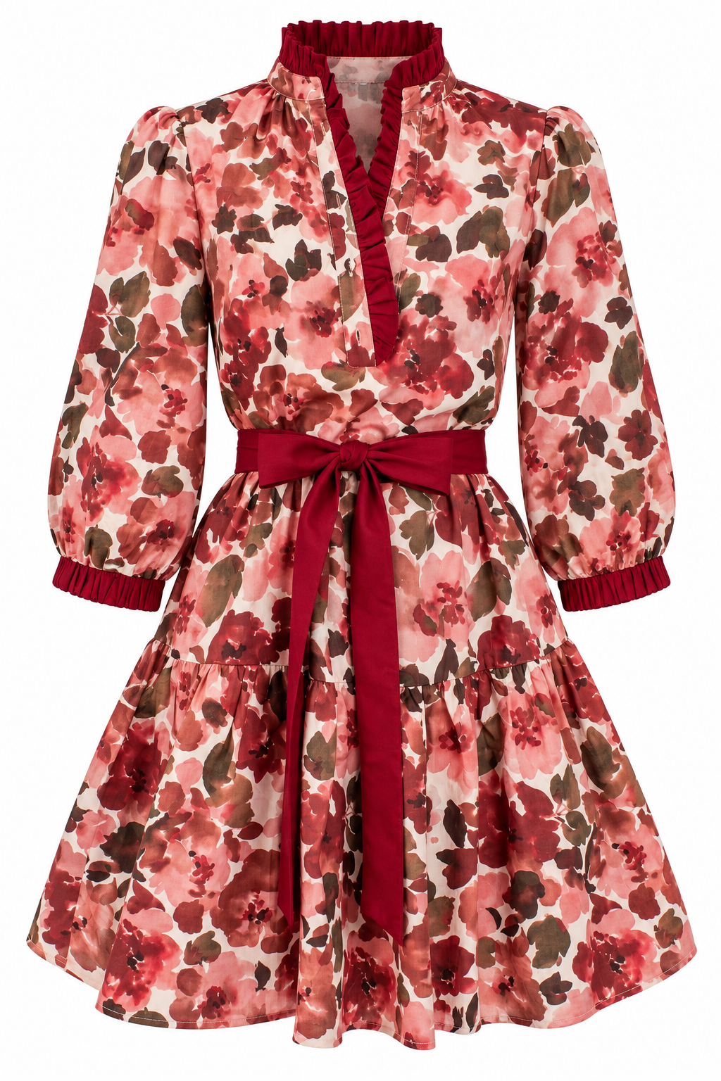 Rosy Outlook Mauve Floral Mini Dress