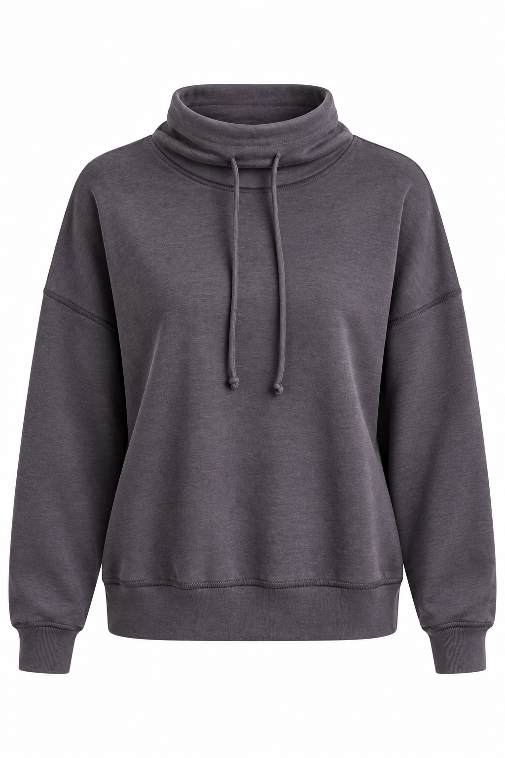 On My Way Charcoal Mock Neck Pullover