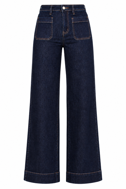 Lillie Dark Wash High-Rise Wide Leg Jeans