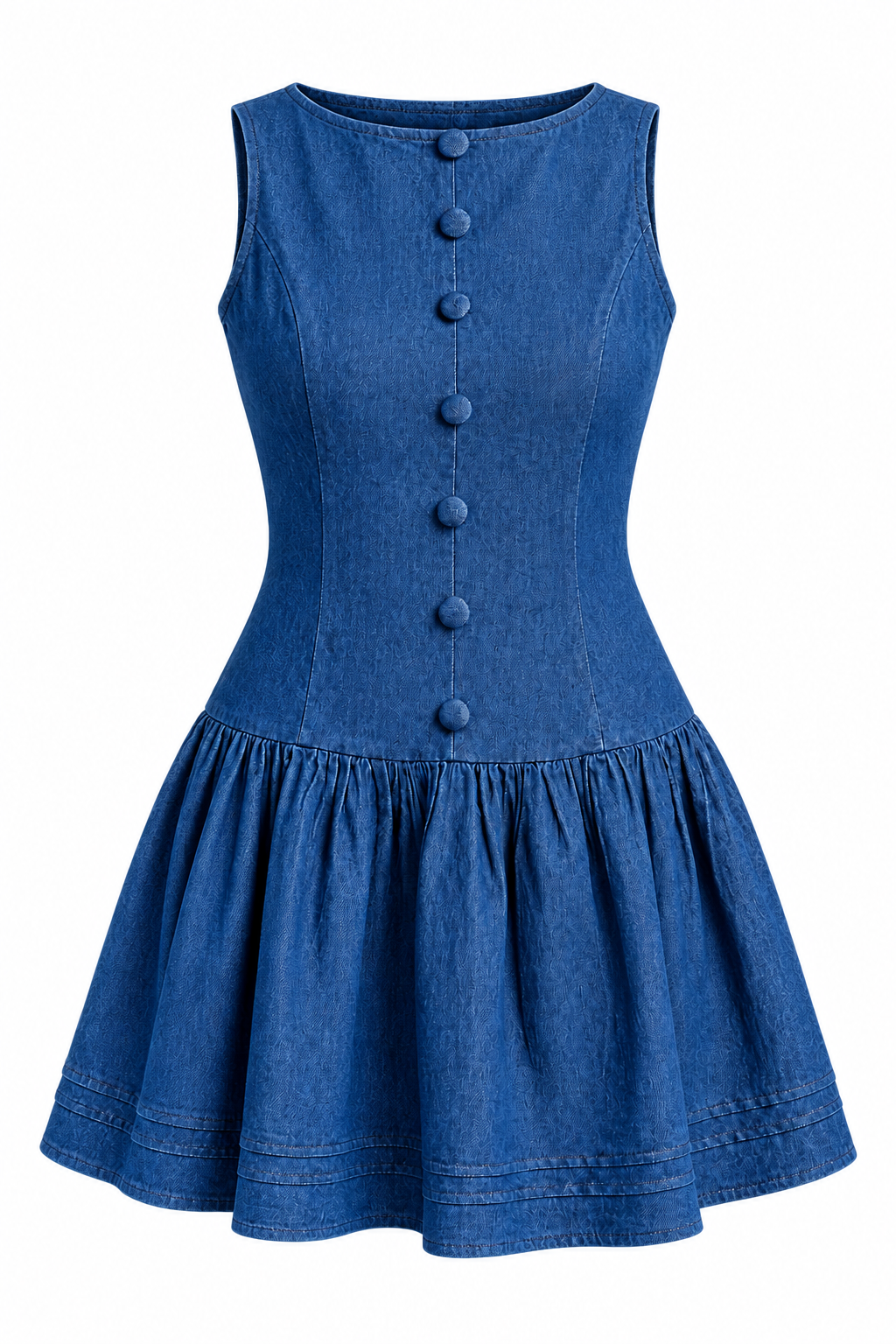 A Little Downtown Button Front Denim Mini Dress