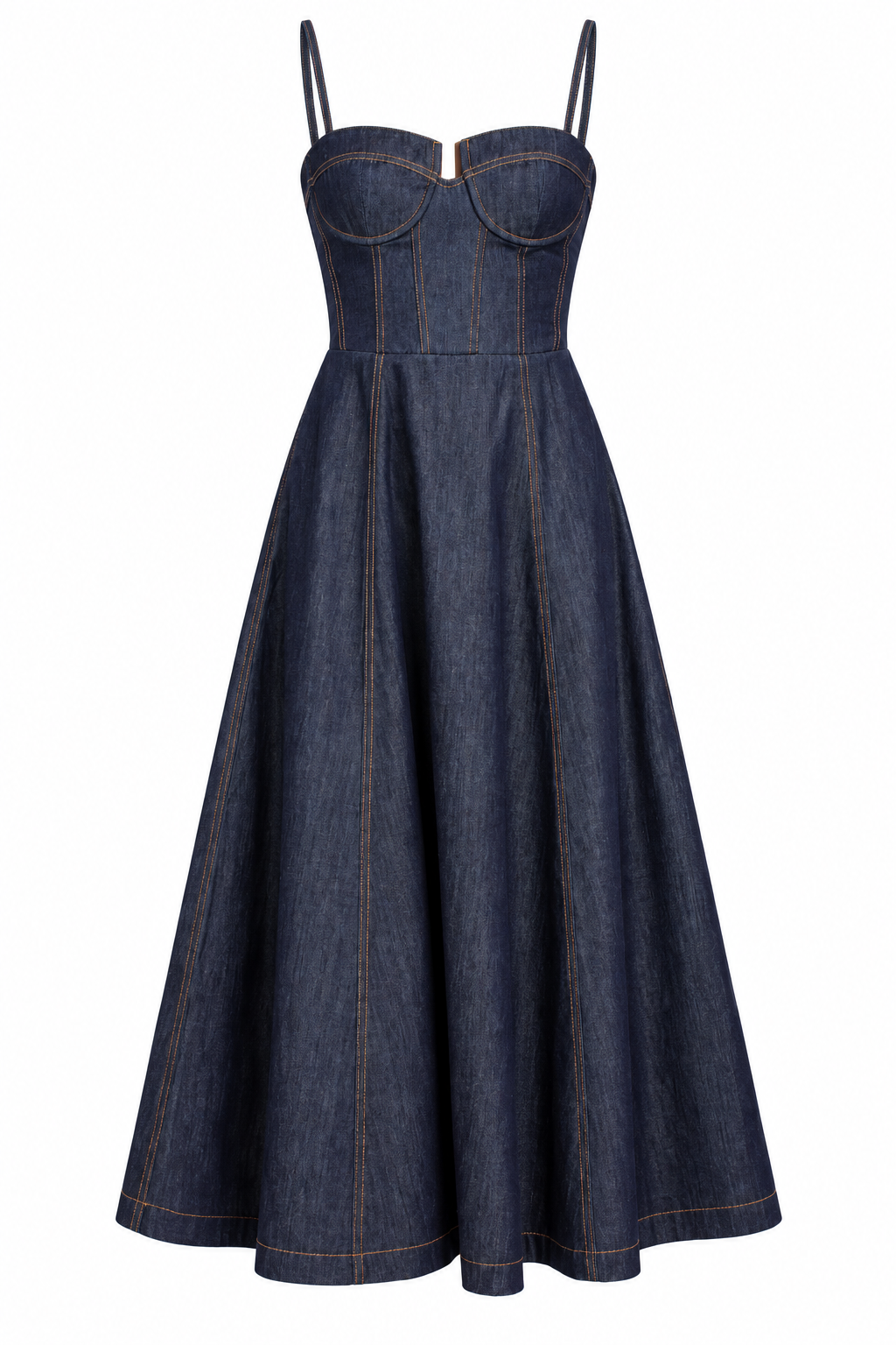 All Eyes On Denim Midi Dress