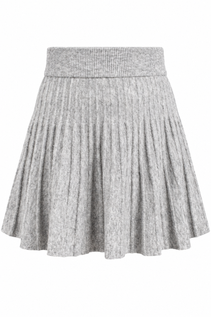 Society Style Light Grey Knit Mini Skirt