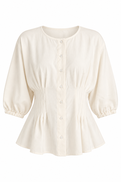 Chic Impression Peplum Button-Front Blouse