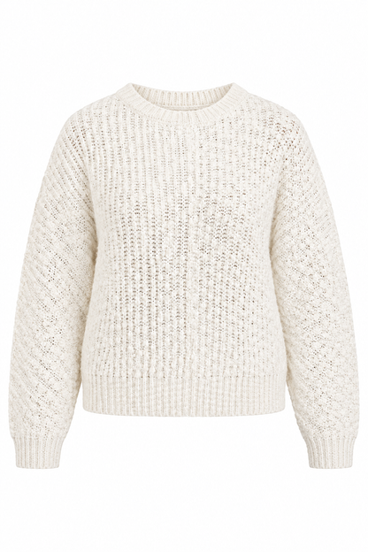 A Cozy Kind Of Day Ivory Textured Knit Sweater