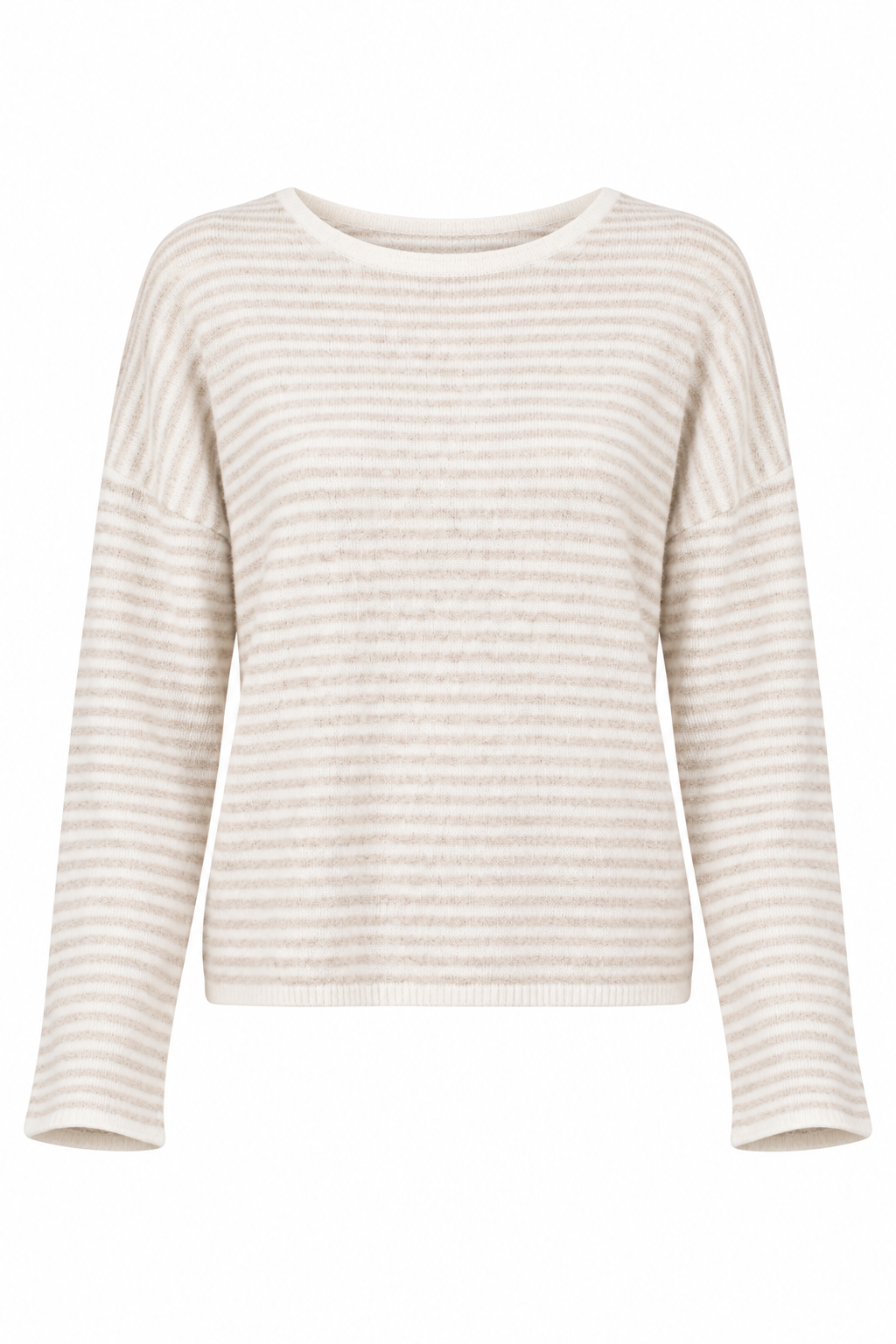 Day By Day Oatmeal Striped Knit Top