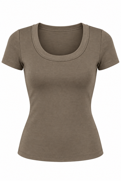 Serena Scoop Neck Basic Top