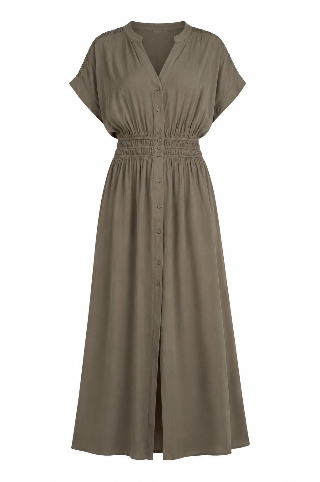 Changing Seasons Olive Button Front Maxi Dress