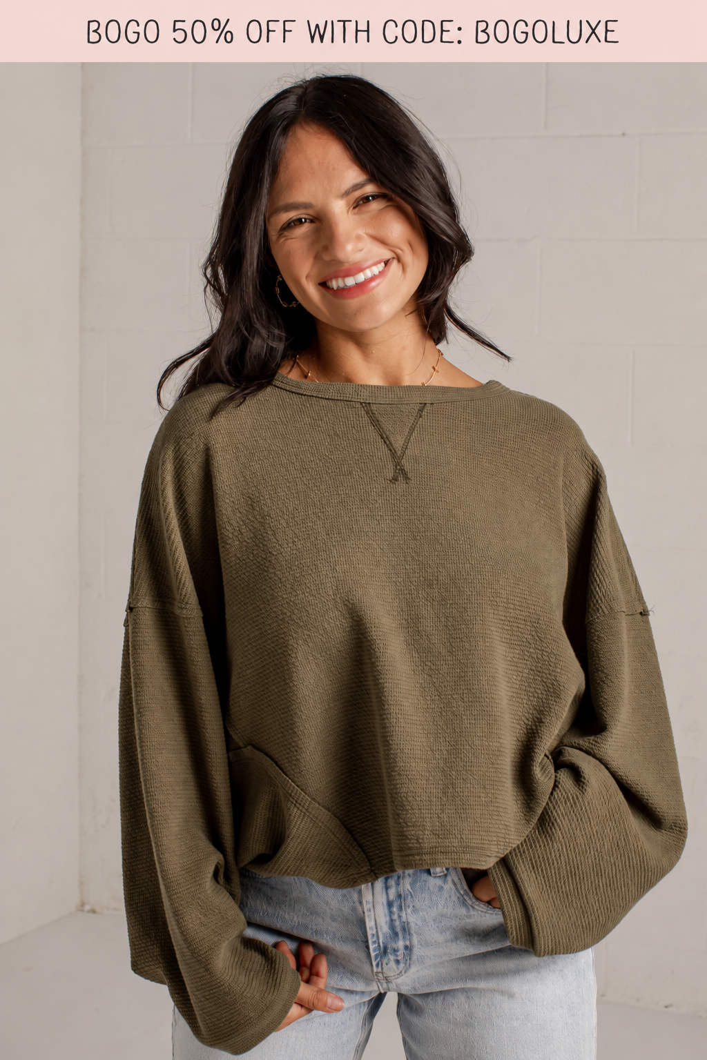Ready Anytime Textured Knit Top