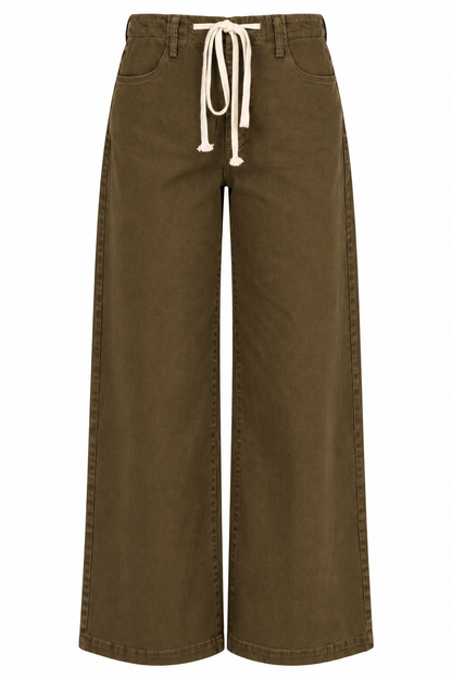 Long Story Short Olive Wide Leg Pants