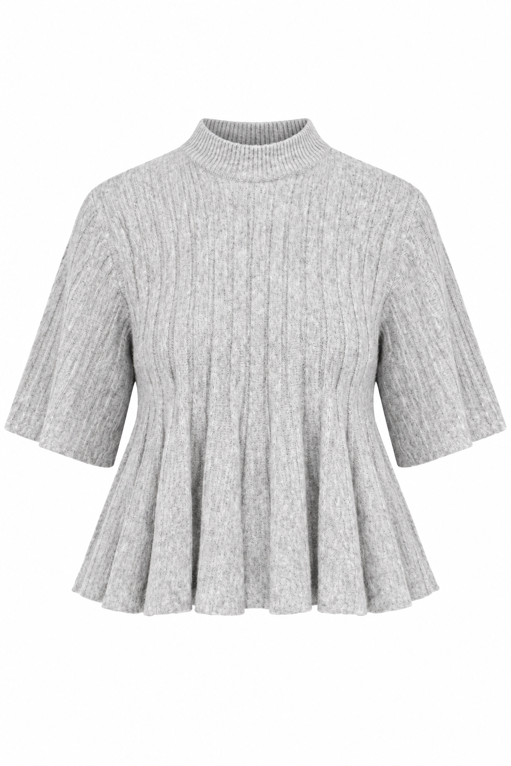 Society Style Light Grey Pleated Knit Top