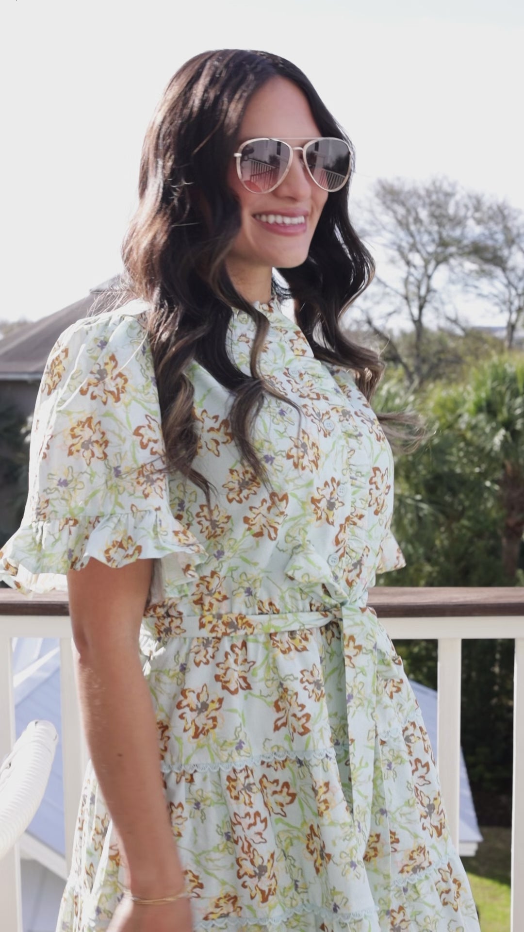 Spring Story Light Blue Floral Mini Dress