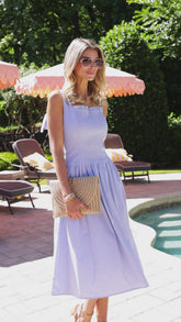 Bluebell Picnic Blue Gingham Midi Dress