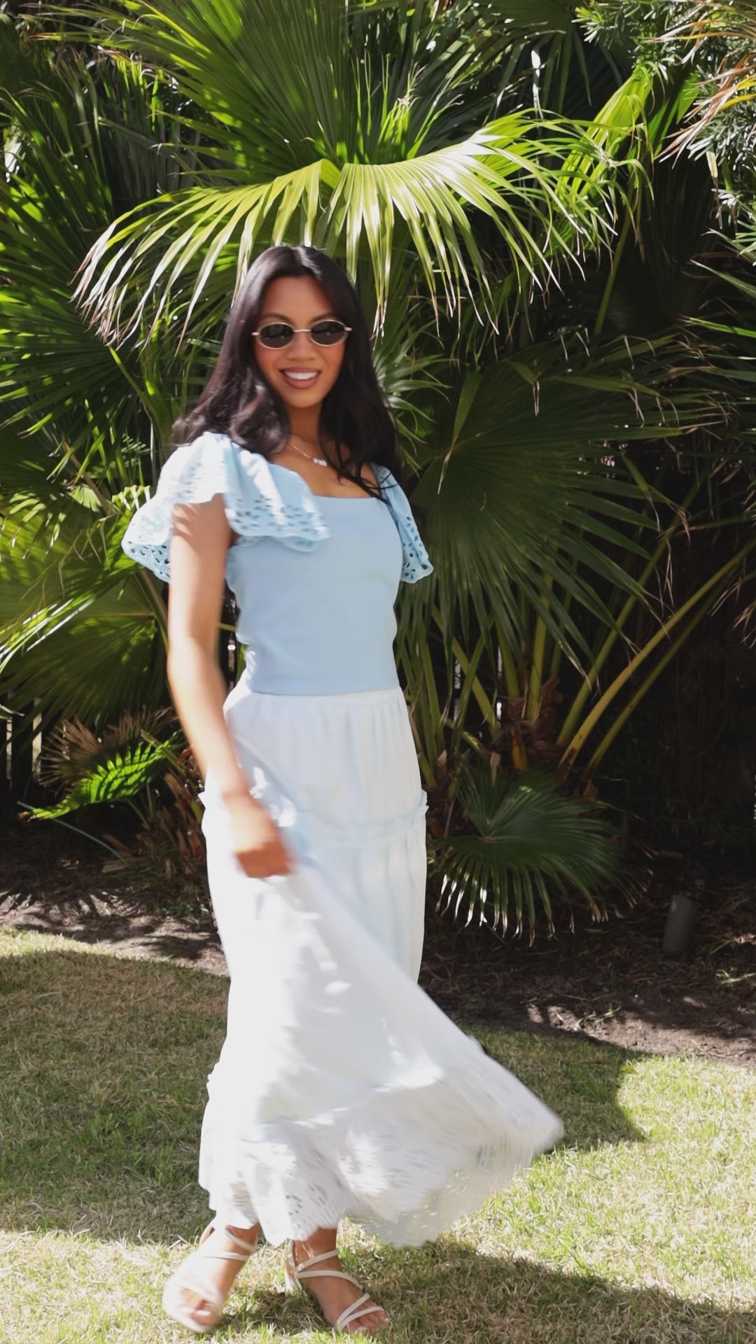 Hilltop Hour Eyelet Maxi Skirt | Trendy Women's Skirts