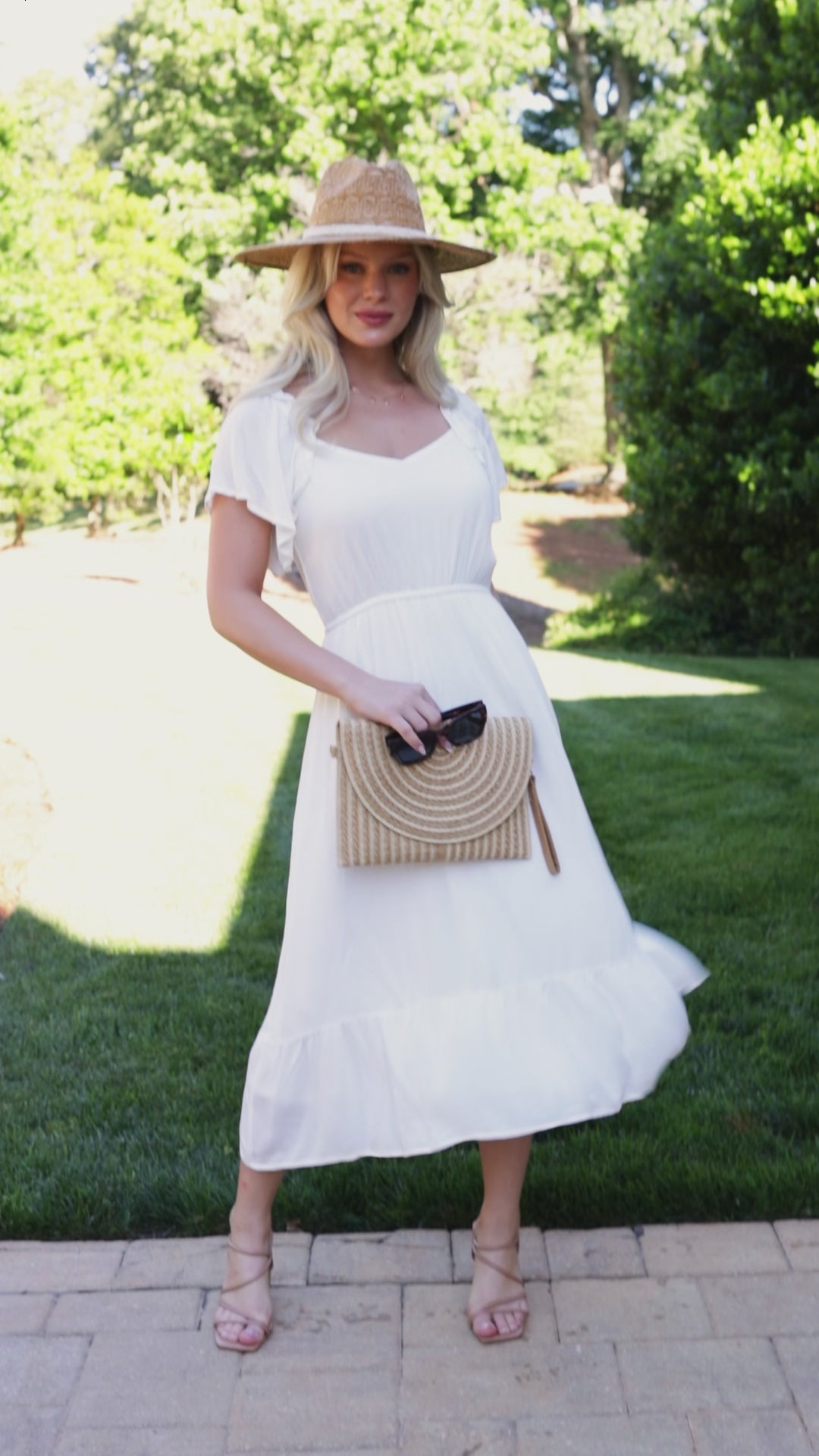 off white dress midi Blanche Floral Crochet Structured inner bodice Off-the-shoulder draped satin long midi