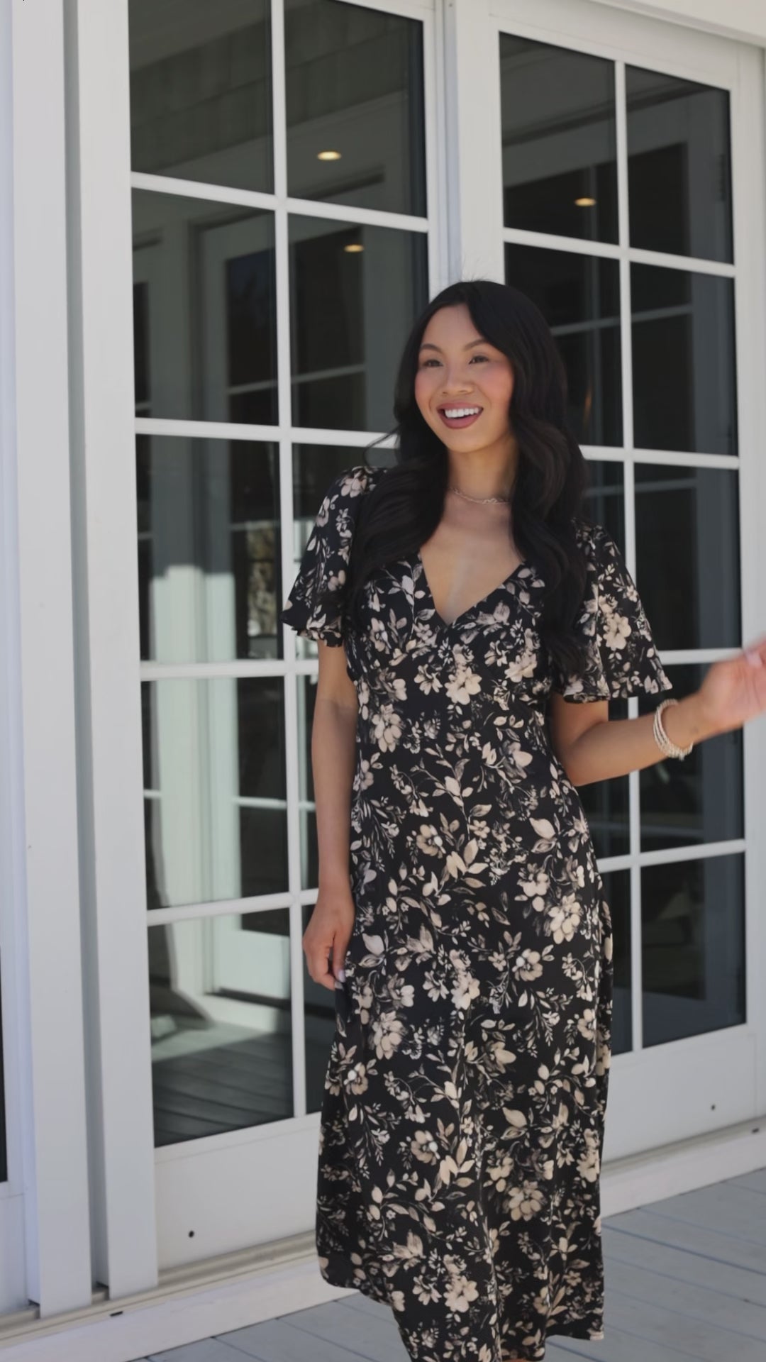 FINAL SALE - Just A Hint Black Floral Maxi Dress
