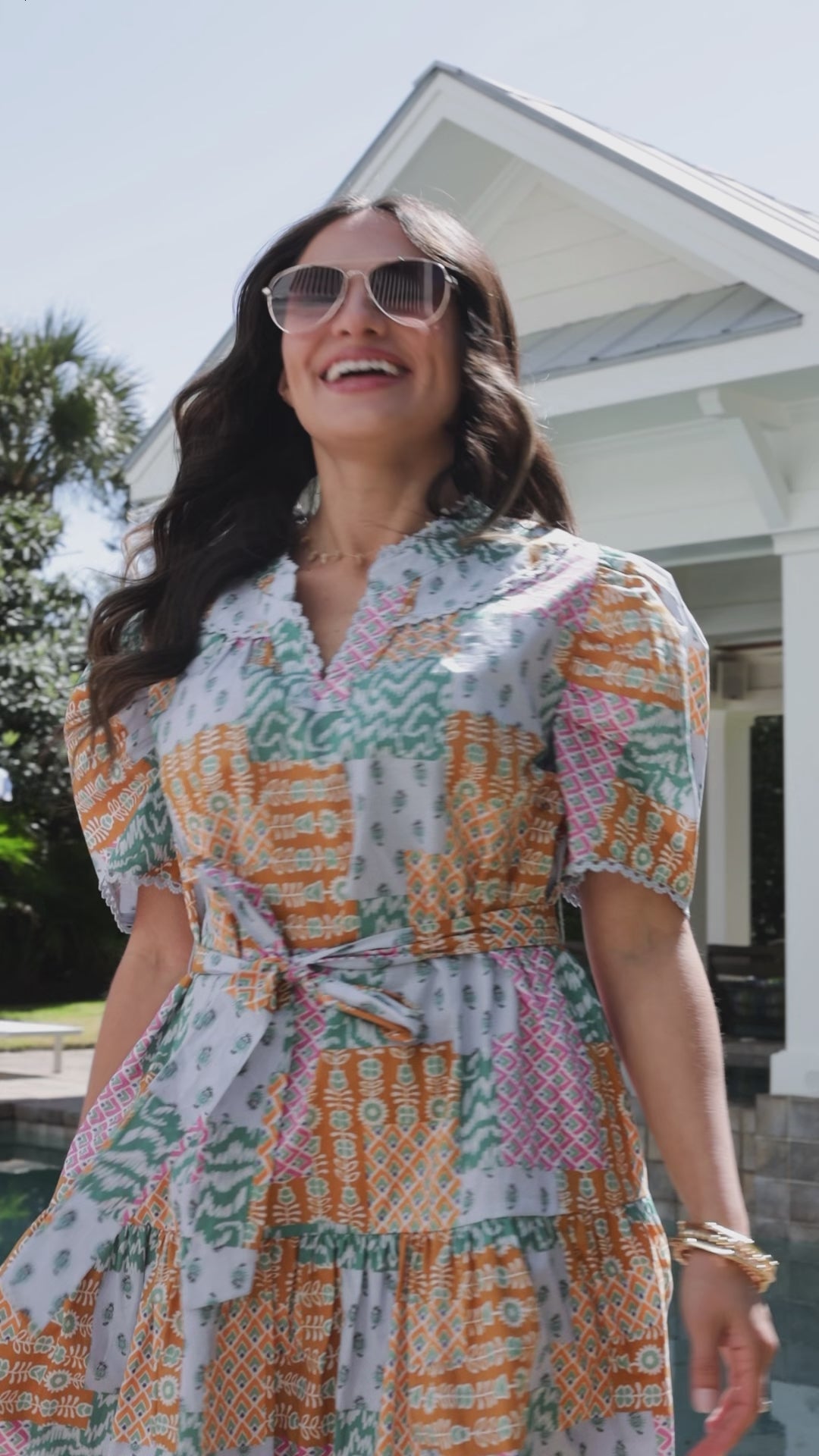 patchwork dress mini Patchwork Print Light Blue Mini Dress | Trendy Women's Dress