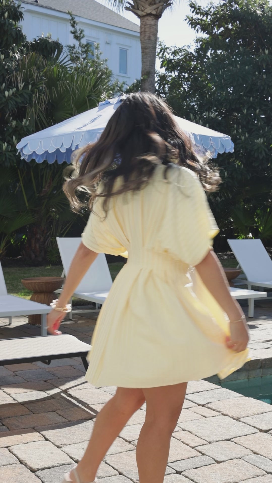 Sunshine Stroll Pleated Yellow Mini Dress