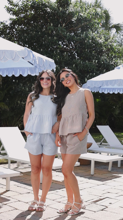 Sun Chaser Gingham Peplum Tank - DU Deal