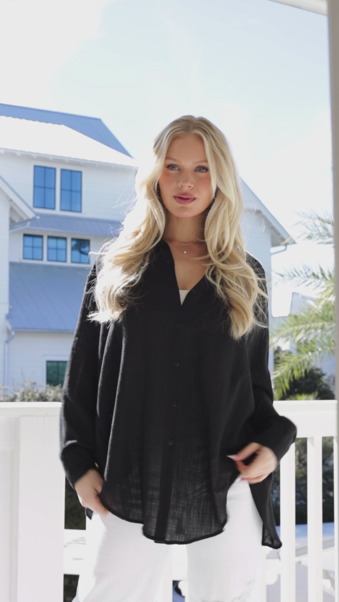 Allison Oversized Button-Up Blouse