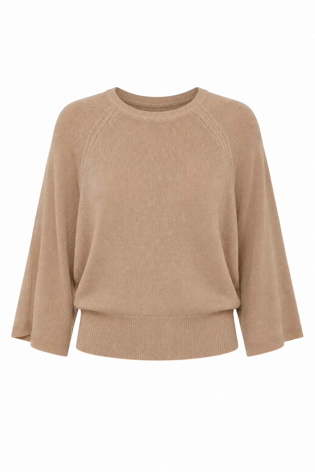 Made For Keeps Taupe Ribbed Knit Top