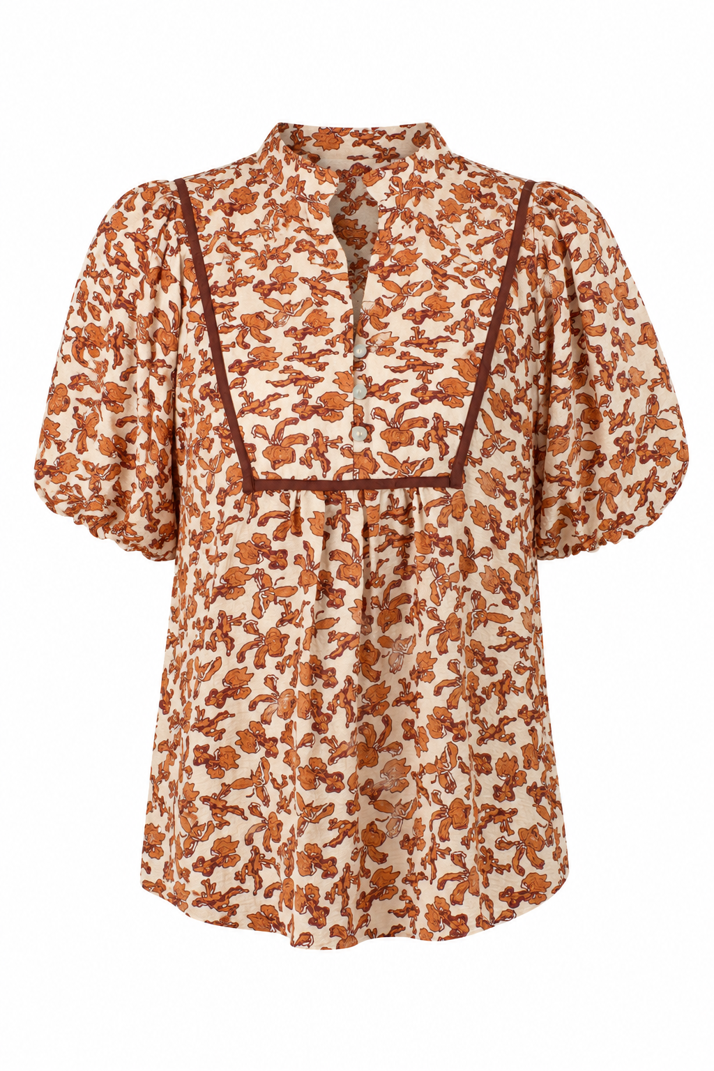 Autumn Muse Rust Floral Blouse