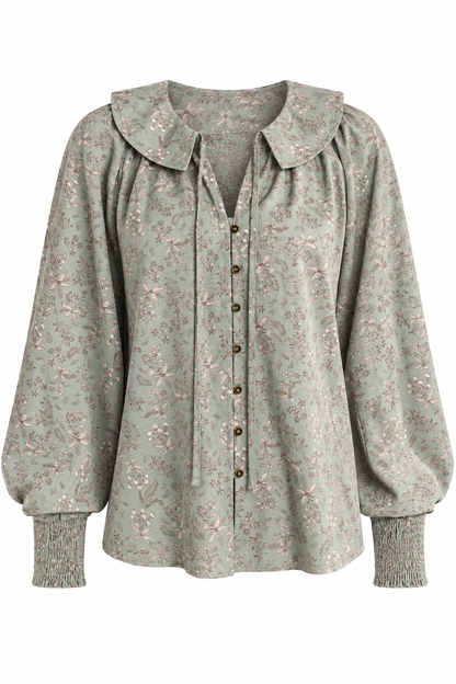 In Fine Taste Sage Floral Blouse