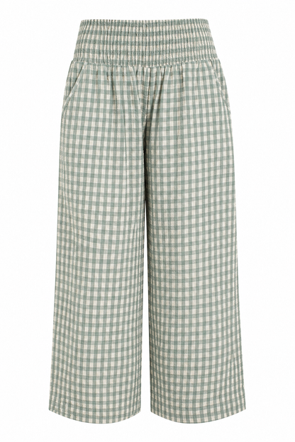 Picnic Date Wide Leg Gingham Pants