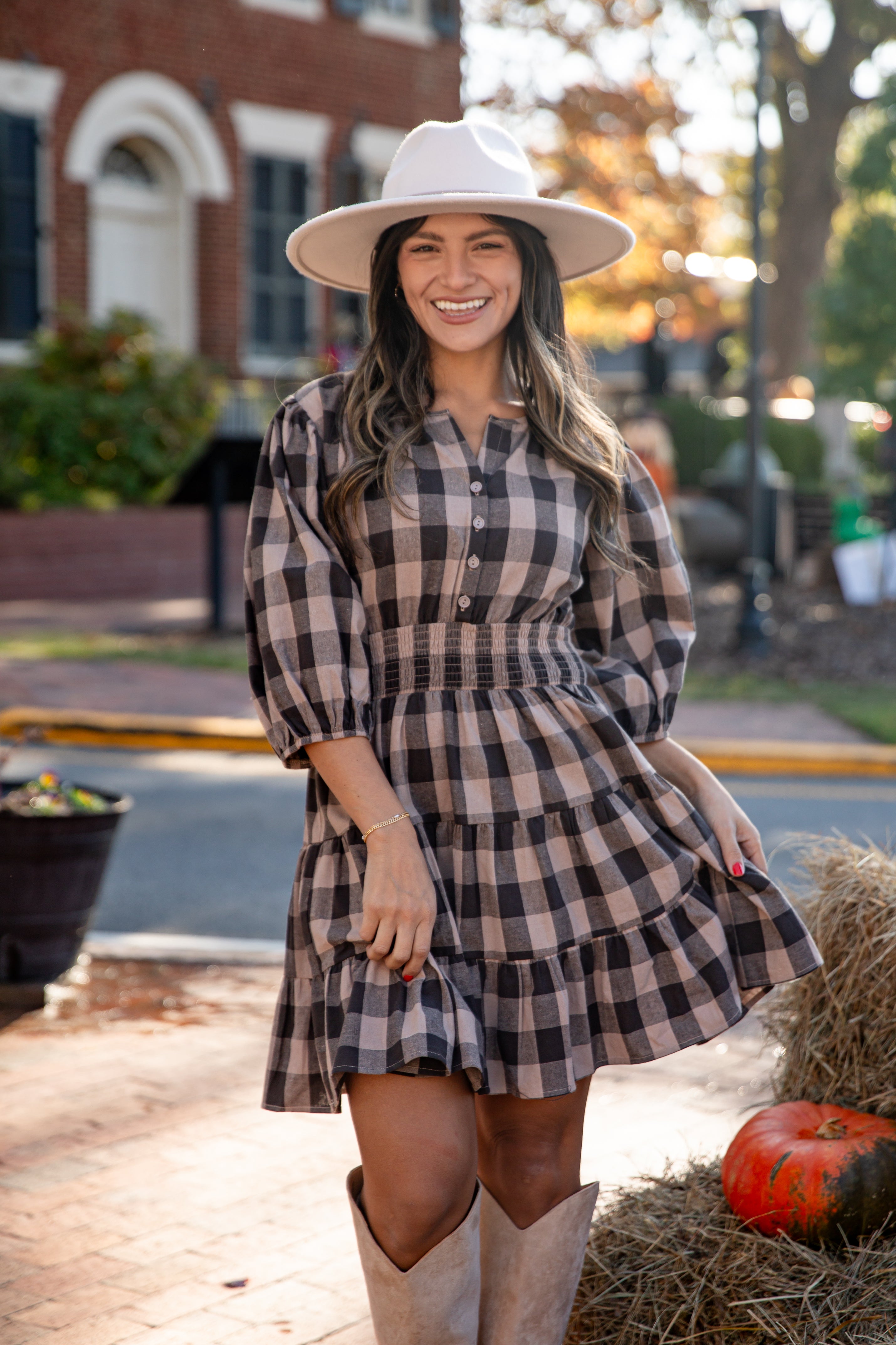 cute plaid mini dress