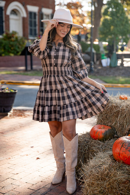 plaid mini dresses