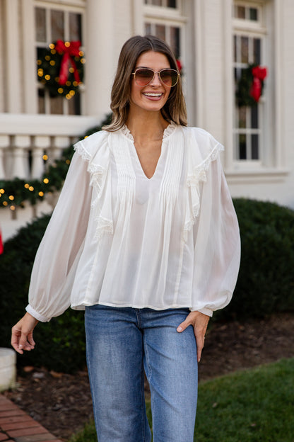 White Christmas Ivory Blouse