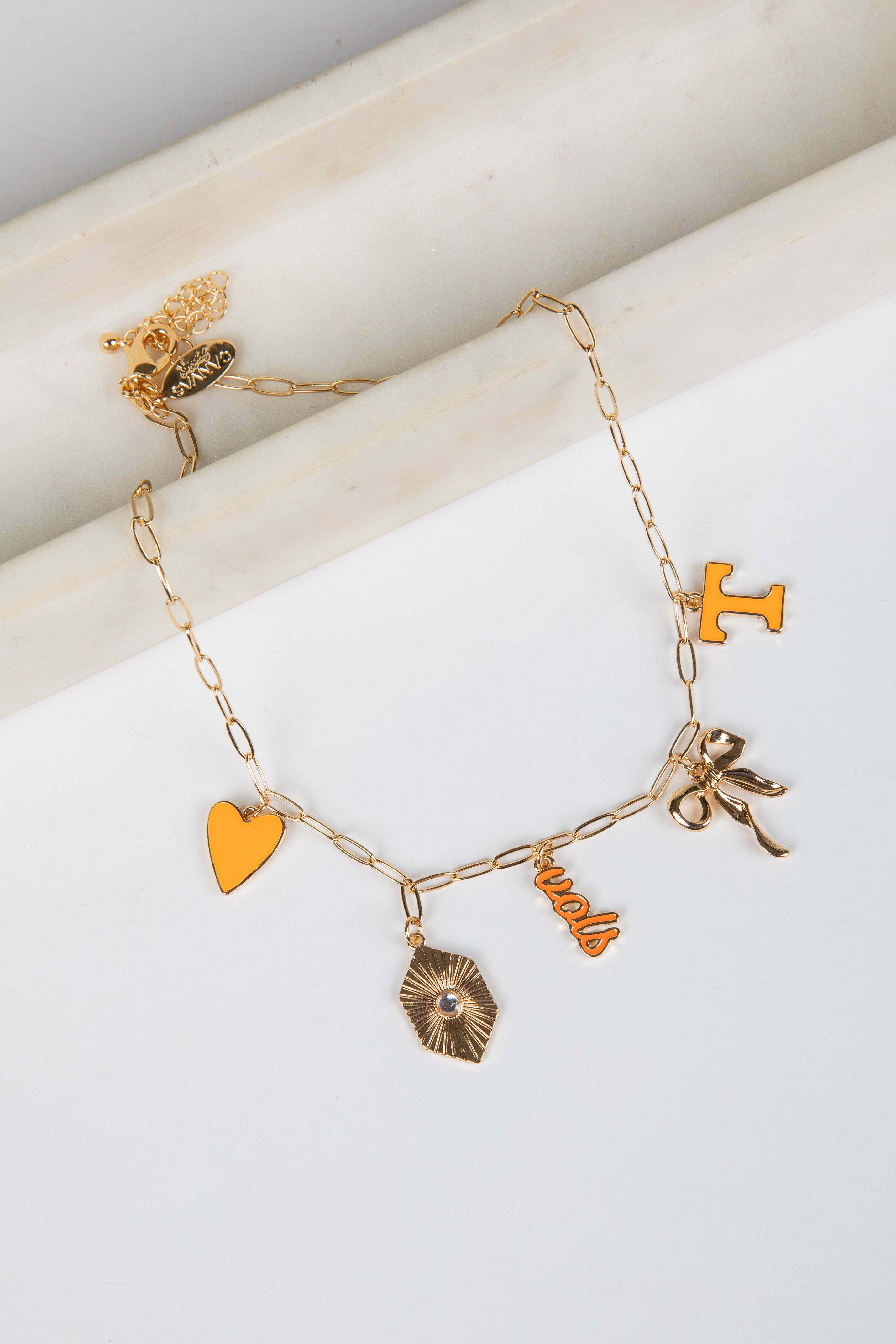 Orange Vols Charm Necklace