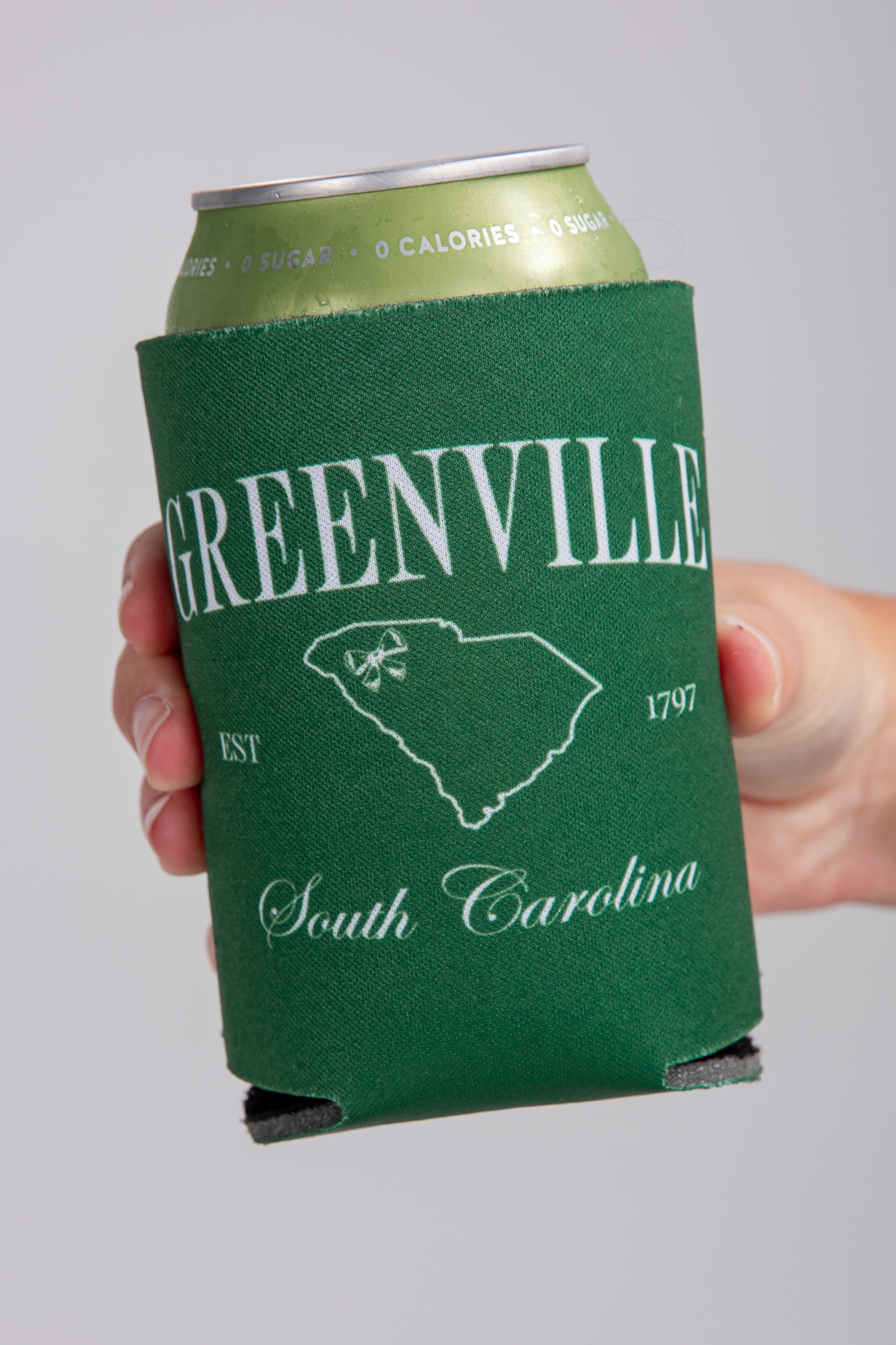 Green can cooler with &