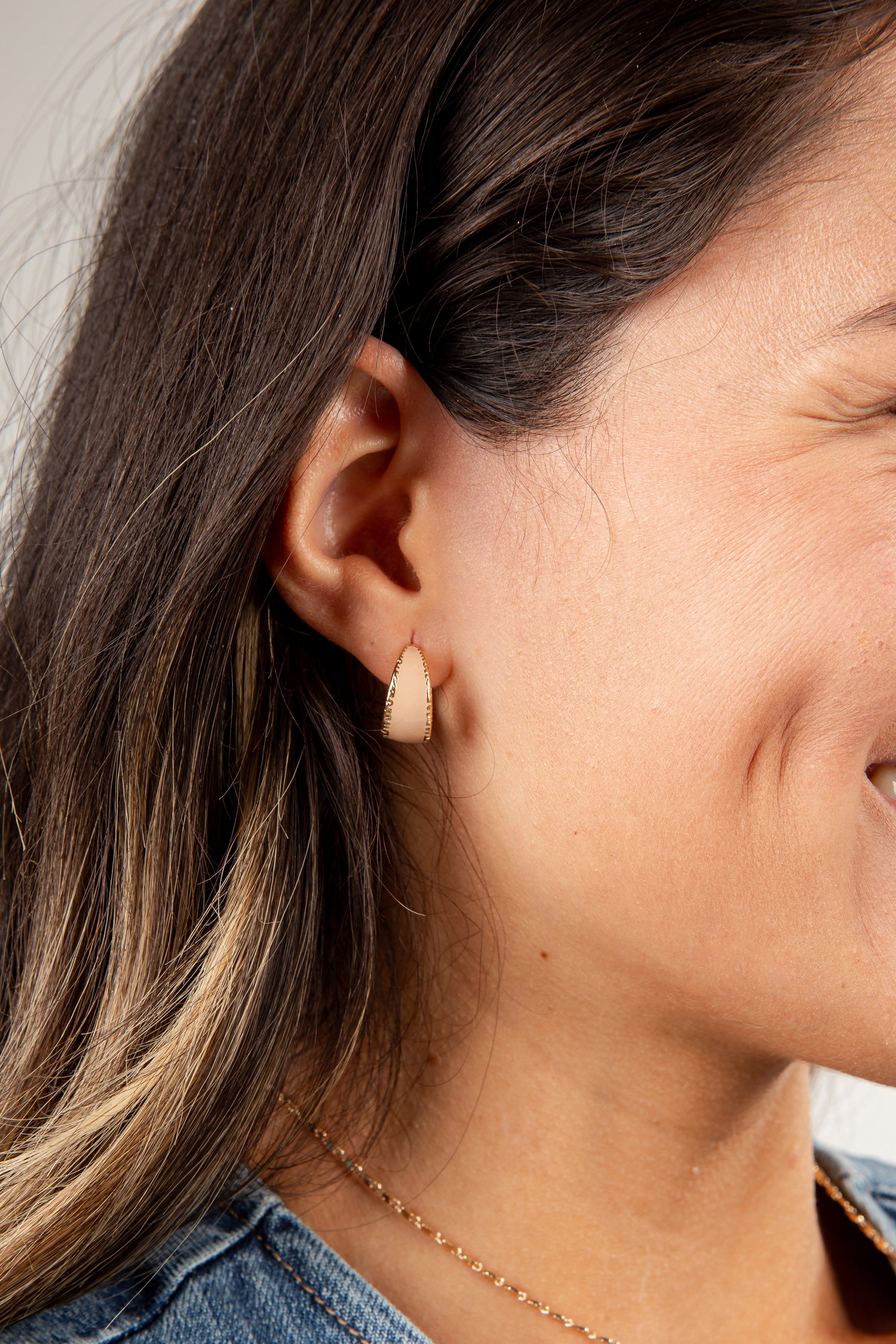 Cute Blush Mini Hoop Earrings | Huggie Hoops