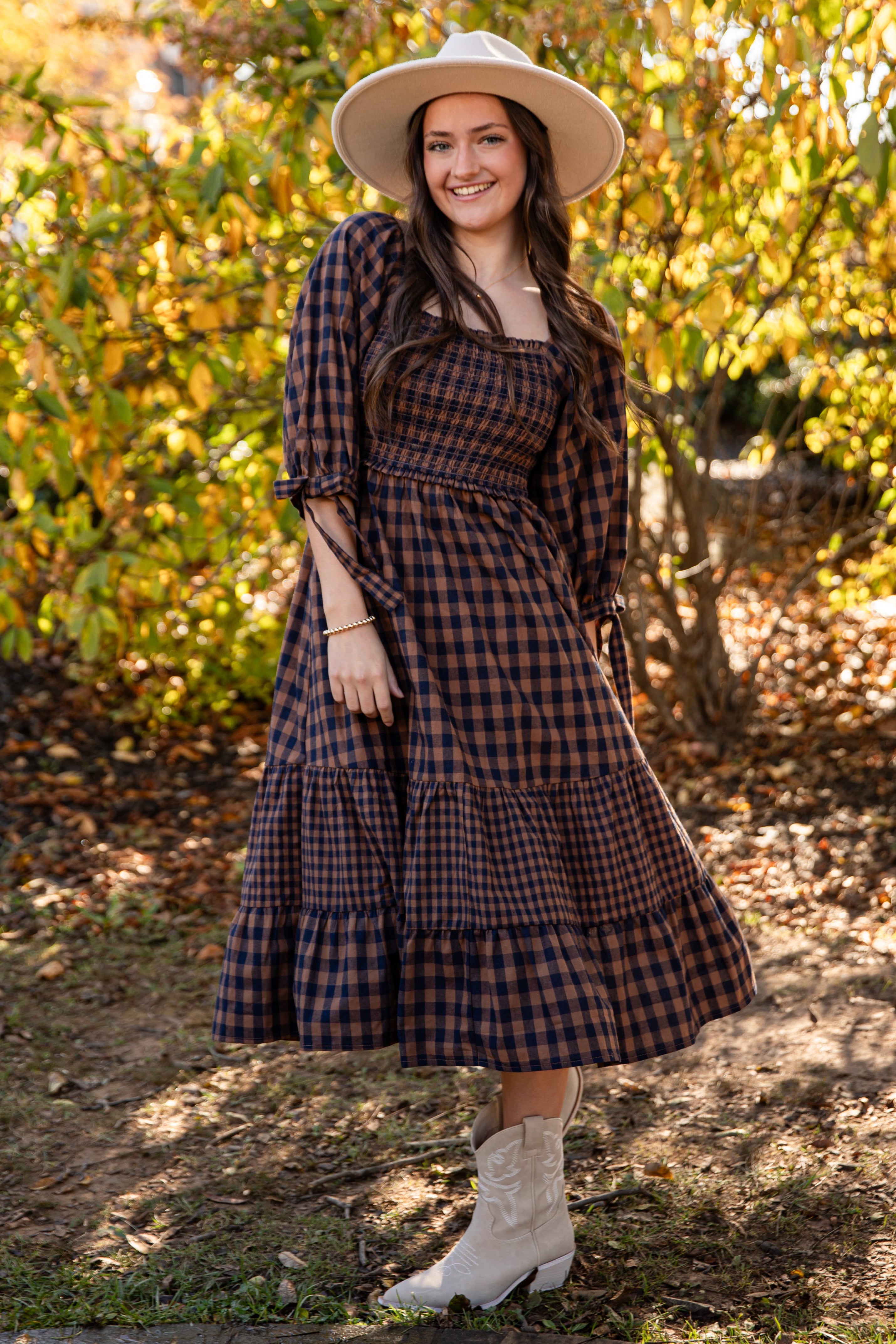 long plaid dress