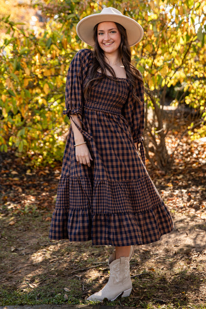 long plaid dress