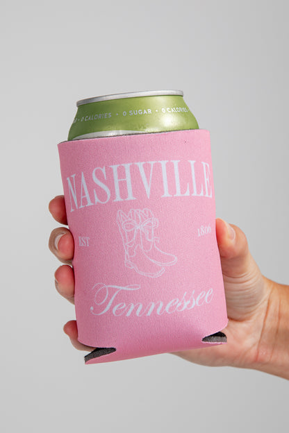 Pink can cooler with &