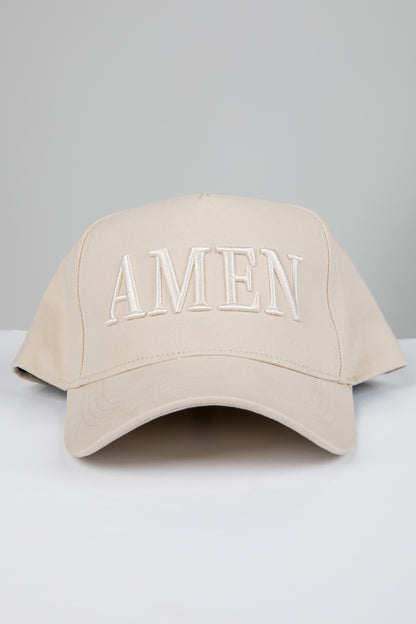 Beige cap with &