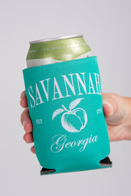 Teal can cooler with &