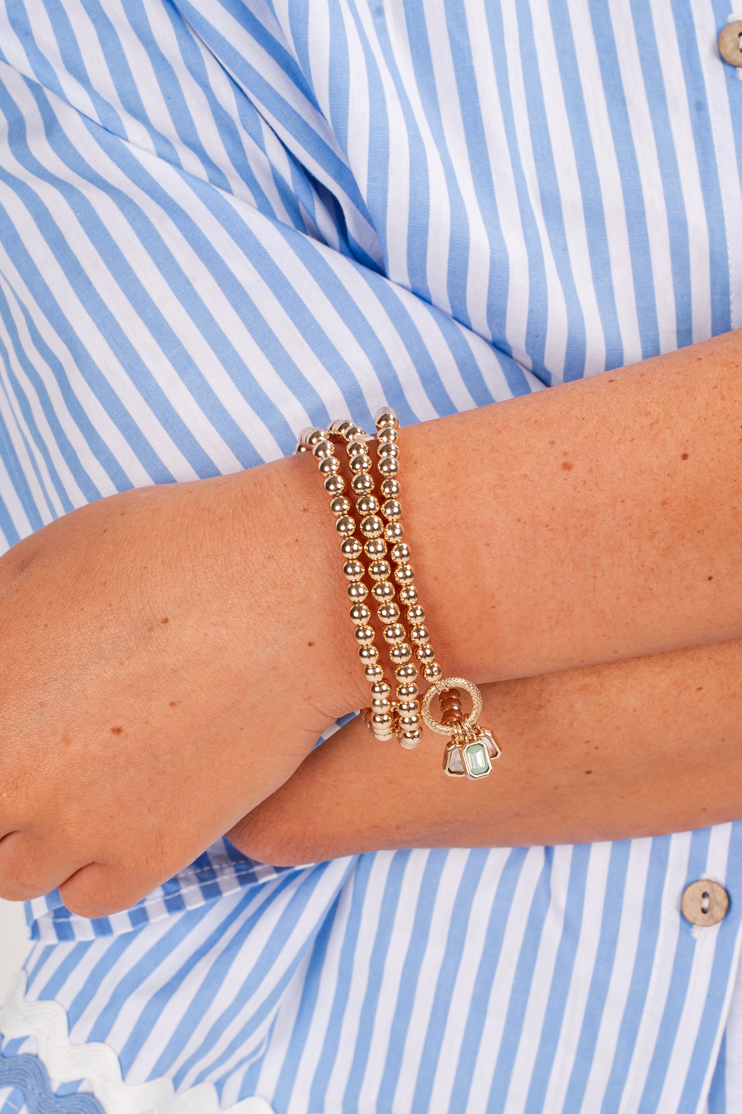 Cute Gold Beaded Bracelet Set | Charm Bracelets | ShopDressUp Cute Gold Beaded Bracelet Set | Charm Bracelets | ShopDressUp