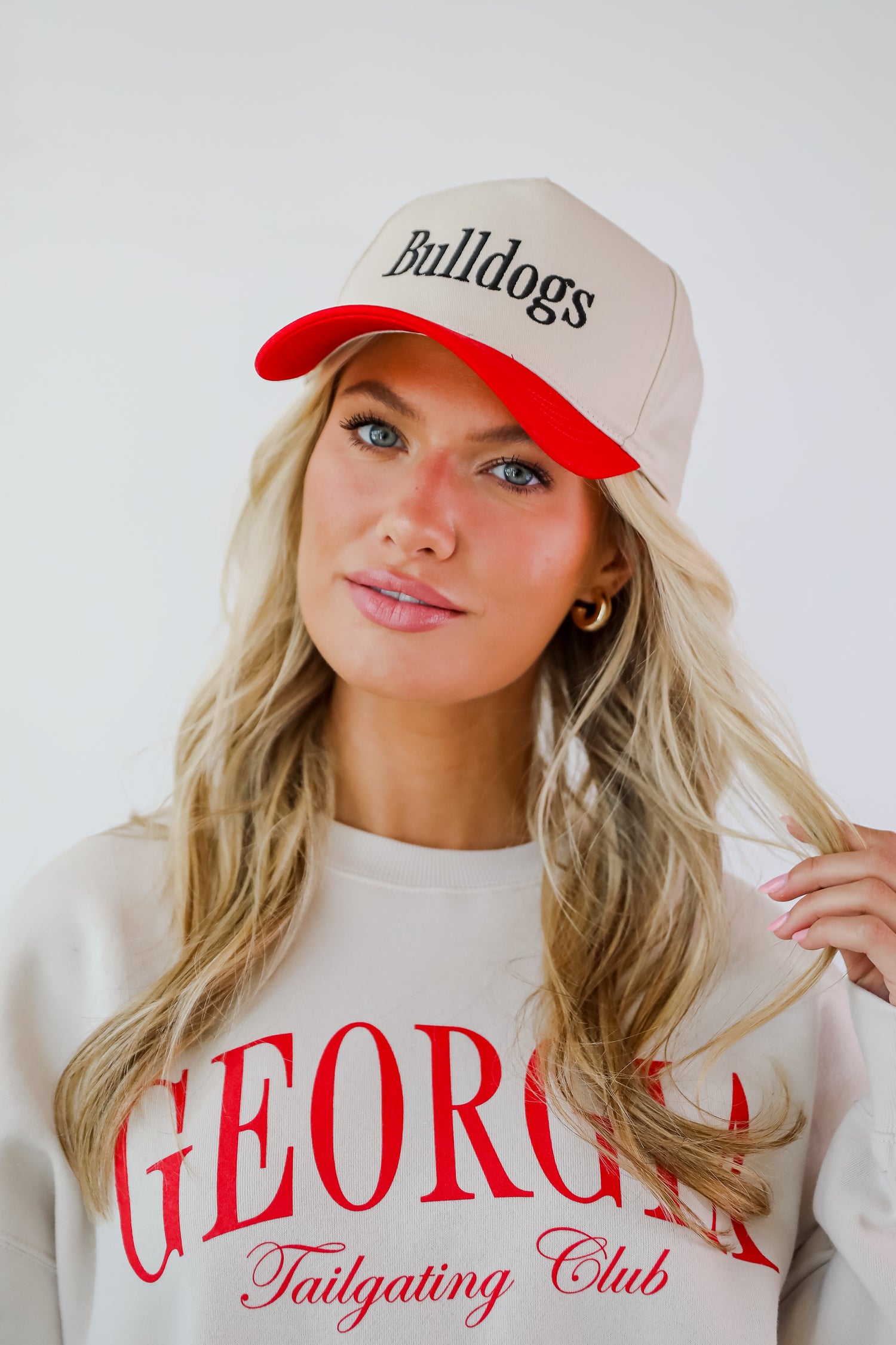 Red Bulldogs Color Block Embroidered Hat