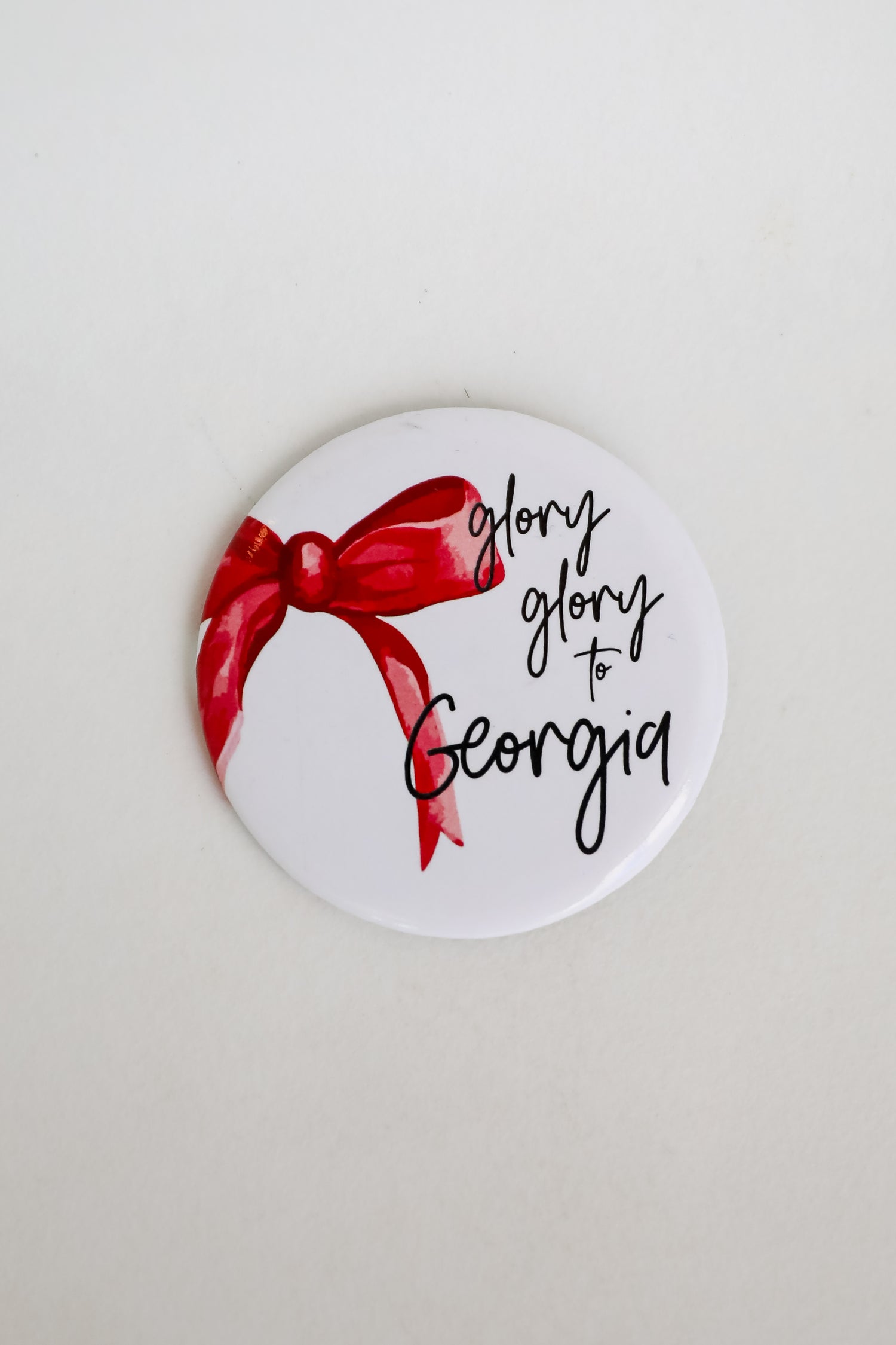 White Glory Glory To Georgia Bow Button