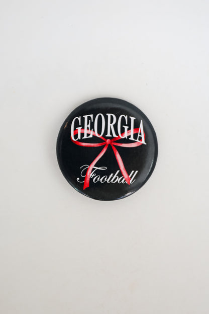 Black Georgia Football Bow Button