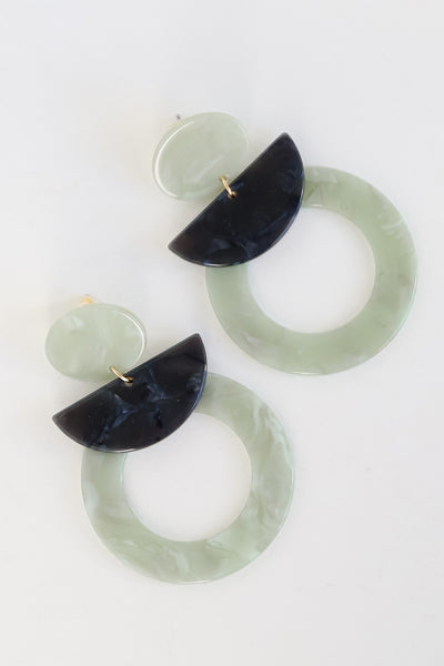 Mint Acrylic Drop Earrings