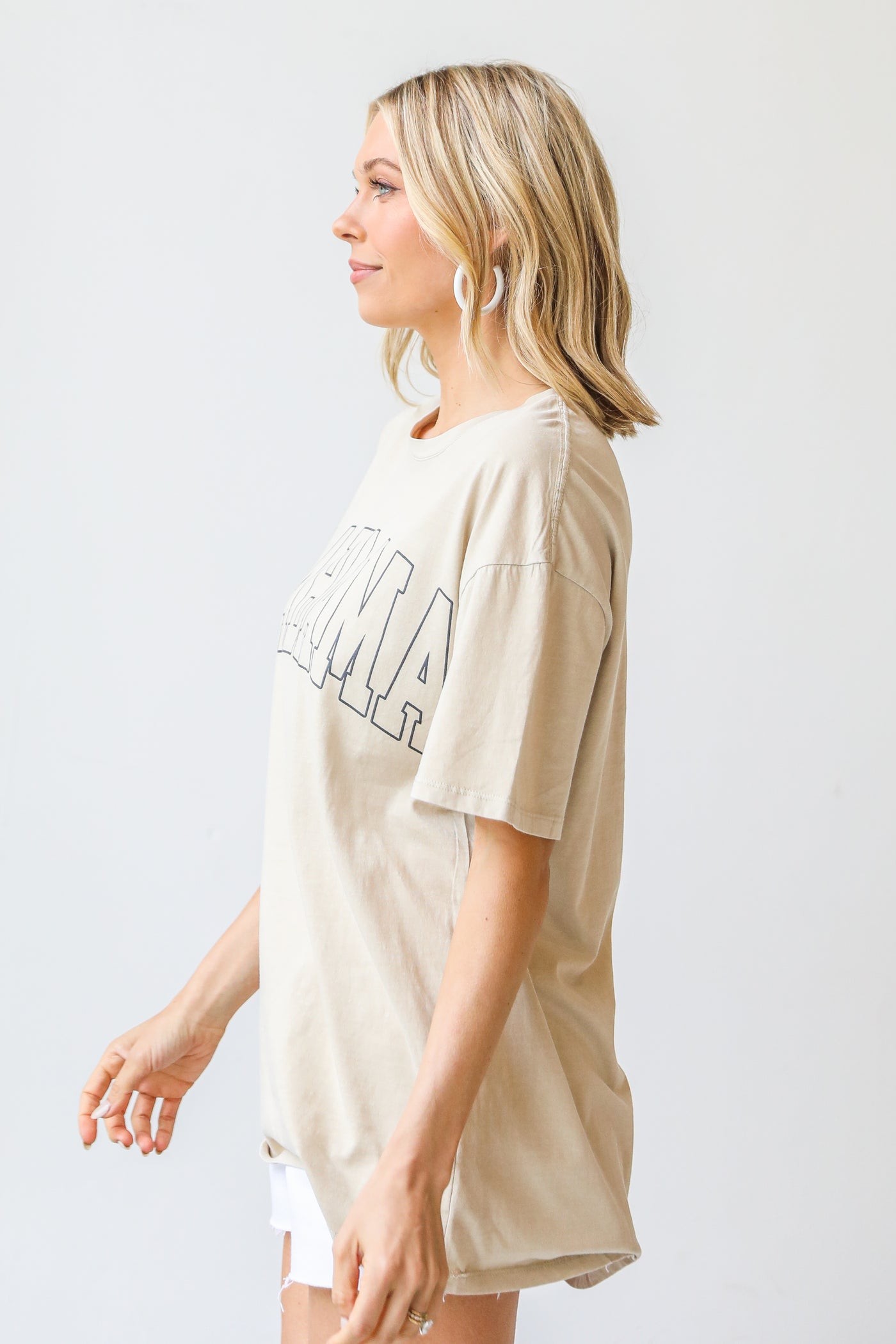 taupe Alabama Graphic Tee side view